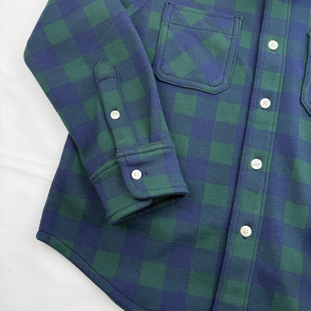 Crewcuts Shirt Jacket Boys 8 Green Blue Buffalo Check Flannel Cabincore NWT - Picture 3 of 6